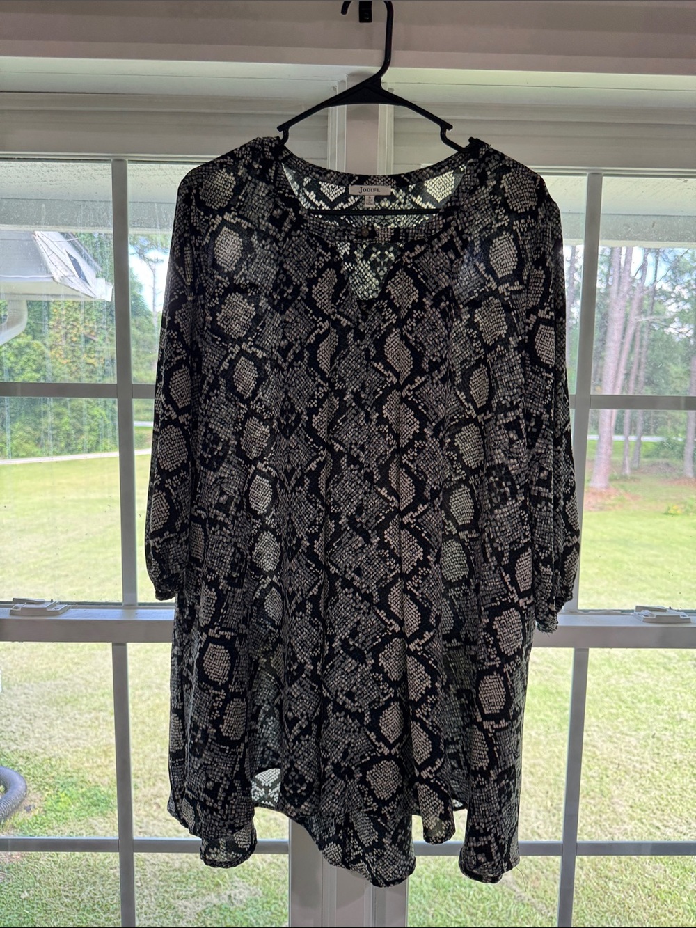 JODIFL Black & White Snake-Print Long Sleeve Tunic